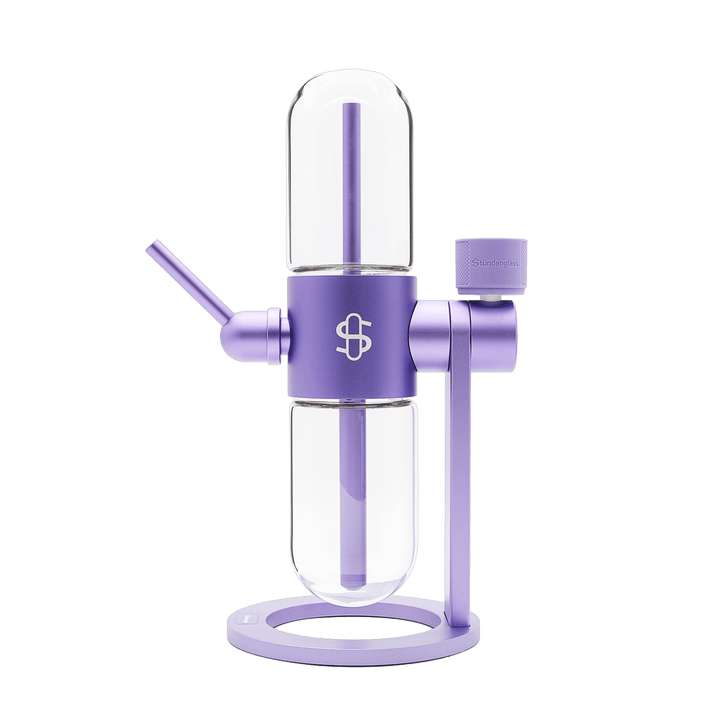 Violet Purple V3 gravity infuser angled view with borosilicate glass globes