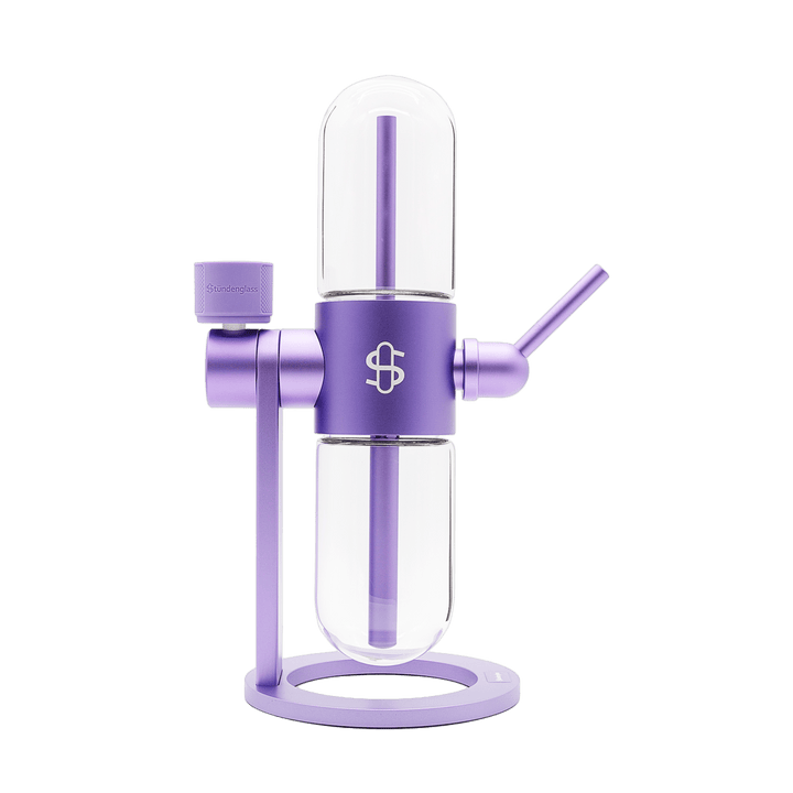 Stündenglass Violet Purple V3 side profile showing 360 degree rotating design