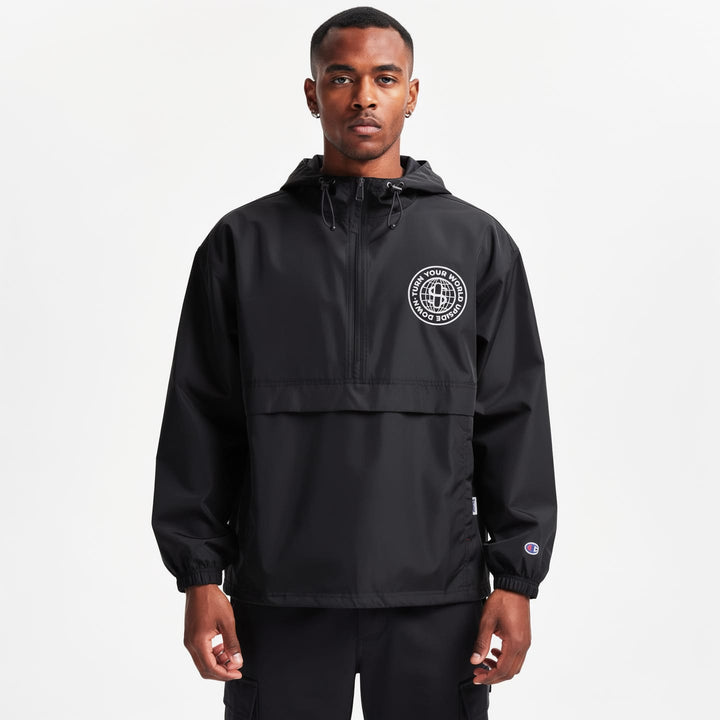 Stündenglass Packable World Jacket lifestyle shot showing packable feature