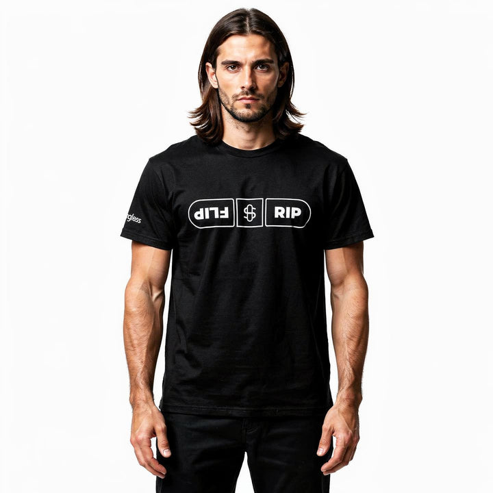 Flip + Rip Stündenglass merch tee detail shot