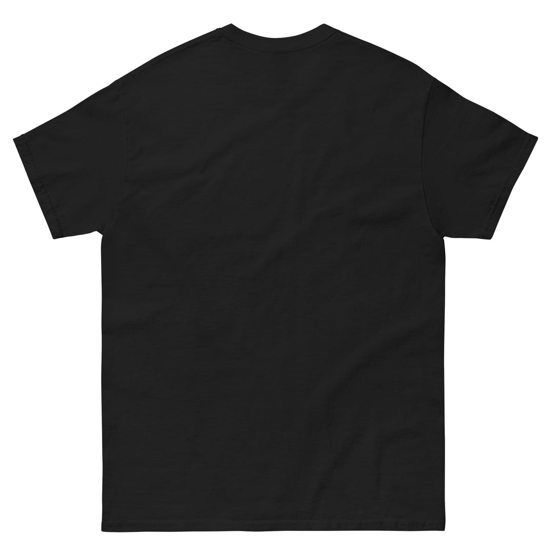 Bearded Larry photo box t-shirt in black, back view