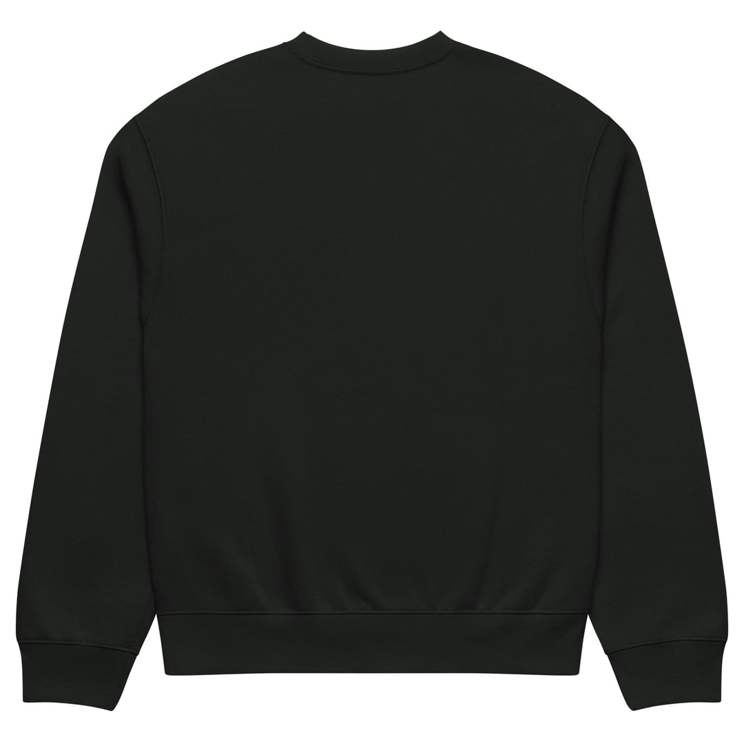 Stündenglass World Emblem Sweatshirt side profile showing oversized relaxed fit