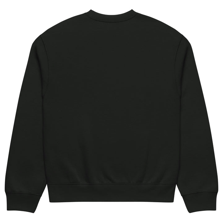 Stündenglass World Emblem Sweatshirt side profile showing oversized relaxed fit