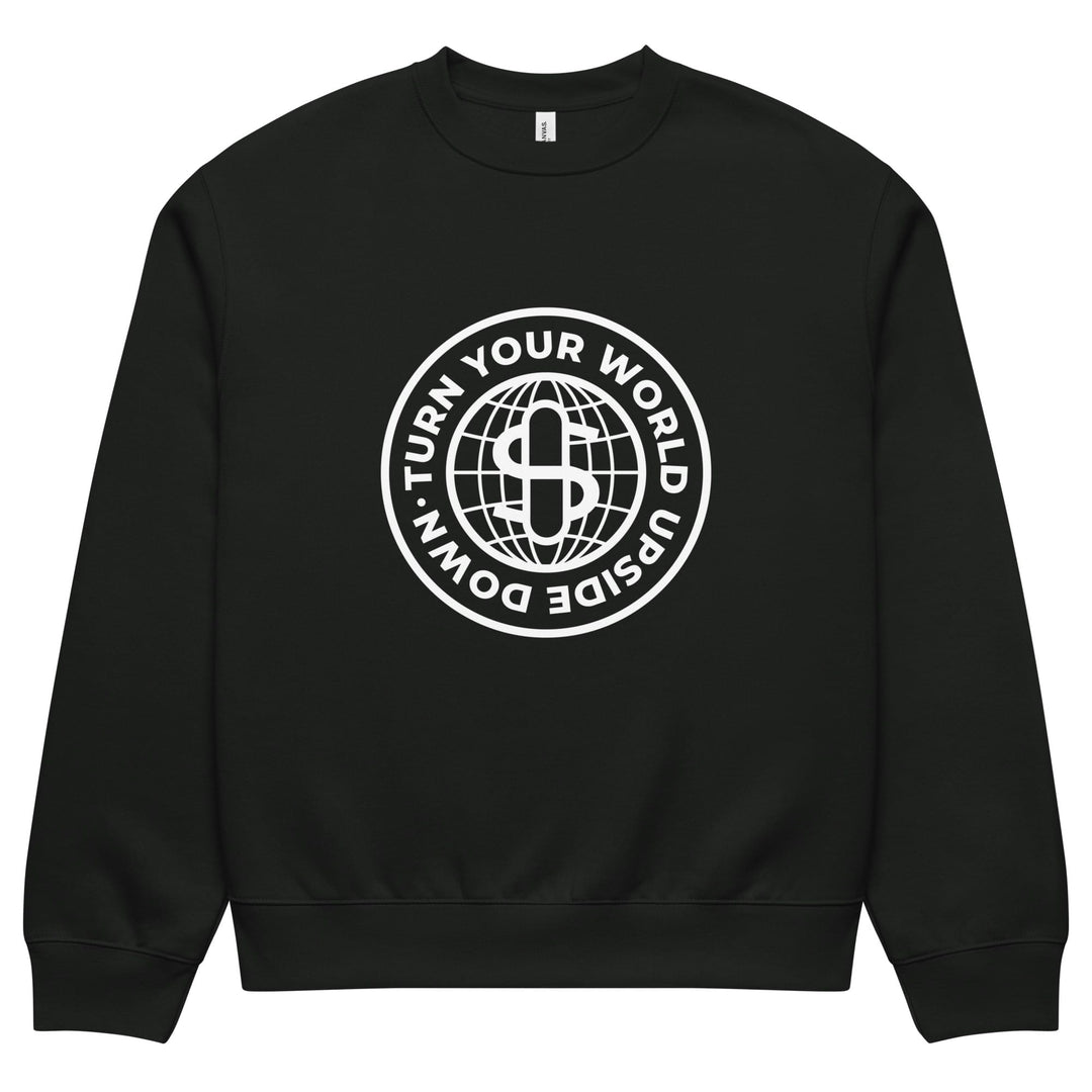 Stündenglass World Emblem Sweatshirt in Vintage Black - front view with World Emblem graphic